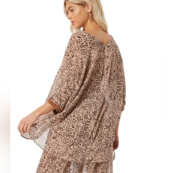 Intimately By Free People Animal Print Sheer Blouse Size S - Picture 6 of 10